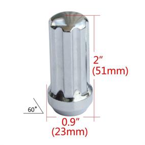 img 3 attached to 🔧 Гайки колесные GDSMOTU M14x1.5 со шлицевой резьбой, 24 шт 7-шпилевые гайки для стальных колес 14x1.5 для 5 6 болтов на 2010-2013 ZDX, 2008-2016 Enclave (высотой 2 дюйма, шириной 0,9 дюйма)