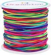 🌈 dreamtop 1mm 100m pony bead string rainbow elastic cord: colorful stretchy string for jewelry making and crafts - 109 yard logo