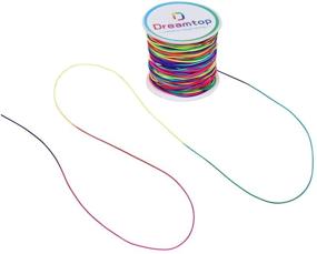 img 2 attached to 🌈 Dreamtop 1mm 100M Pony Bead String Rainbow Elastic Cord: Colorful Stretchy String for Jewelry Making and Crafts - 109 Yard