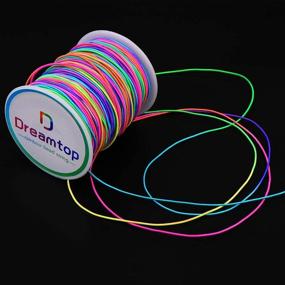 img 1 attached to 🌈 Dreamtop 1mm 100M Pony Bead String Rainbow Elastic Cord: Colorful Stretchy String for Jewelry Making and Crafts - 109 Yard