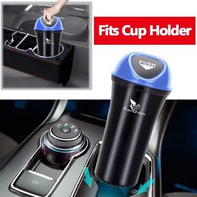 img 2 attached to 🚗 2 Pack Car Trash Can with Lid - Small Portable Garbage Bin for Cup Holder, Console and Door Pocket - Ideal for Vehicle, Home, Office Use