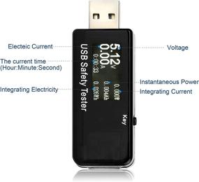 img 1 attached to 💡 Musou USB Safety Tester: High Precision Multimeter for Charger, Cable, and Power Bank Testing - Amp Voltage Power Meter with Test Speed, DC 5.1A 30V Capacity - Black