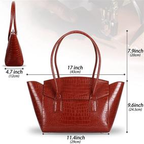img 2 attached to Shoulder Oversized Leather Handbags Leather Women's Handbags & Wallets