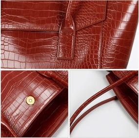 img 1 attached to Shoulder Oversized Leather Handbags Leather Women's Handbags & Wallets