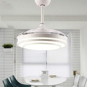 img 1 attached to 🌀 Modern Reversible Ceiling Fan with Retractable Blades, Silent Fans, and LED Light - 42 Inch Southerns Lighting Invisible Chandelier with Remote Control (White-04)