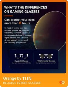 img 2 attached to 🎮 Enhance Your Gaming Experience with TIJN Gaming Glasses: Anti-Eyestrain, Anti-UV, Blue Light Blocking Eyewear for Women and Men