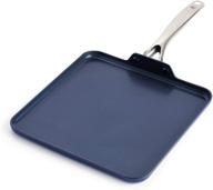 🍳 11-inch blue diamond cookware griddle pan - nonstick, toxin-free, and healthy ceramic logo