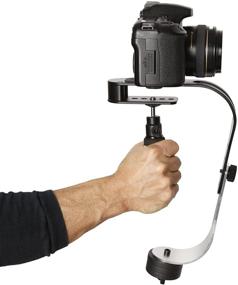 img 1 attached to 🎥 Roxant Pro Video Camera Stabilizer Limited Edition (Midnight Black) with Low Profile Handle for GoPro, Smartphone, Canon, Nikon - Supports Cameras up to 2.1 lbs. - Includes Phone Clamp for Enhanced Portability & Functionality