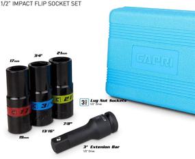 img 3 attached to 🔧 Capri Tools Impact Flip Socket Set for Lug Nut Service, Including 17mm, 19mm, 21mm Metric Sizes and 3/4", 13/16", 7/8" SAE Sizes – Model CP58102