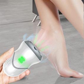 img 3 attached to 🦶 Rechargeable Electric Foot Callus Remover - KVISTER Heel Scraper for Feet, Dead Skin Remover with 2 Speeds & 3 Grinding Heads