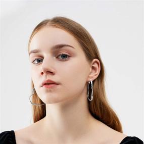 img 3 attached to Riltoa Women Heart Hoop Earrings - Stunning 925 Large Gold Hoops with Sterling Hearts - Hypoallergenic Stainless Steel Heart Dangle Loop - Fashionable & Real - Perfect for Cartilage