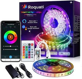 img 4 attached to 📱 Smartphone APP Controlled LED Strip Lights - 5M Waterproof RGB Light Strips Kit, 16.4ft Sync to Music, 5050 LED Lights Compatible with Alexa, Google Home, IFTTT, WiFi Wireless