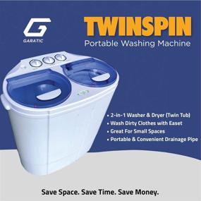 img 3 attached to 🔄 Garatic Portable Compact Mini Twin Tub Washing Machine - 13lbs Capacity for Camping, Apartments, Dorms, College Rooms, RV's, Delicates & More - Wash & Spin Cycle, Built-in Gravity Drain