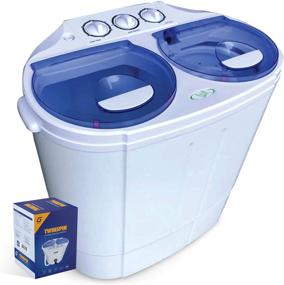 img 4 attached to 🔄 Garatic Portable Compact Mini Twin Tub Washing Machine - 13lbs Capacity for Camping, Apartments, Dorms, College Rooms, RV's, Delicates & More - Wash & Spin Cycle, Built-in Gravity Drain
