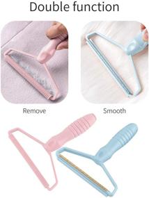 img 3 attached to Portable Lint Remover: Manual Clothes Fuzz Shaver & Pet Hair Remover – Reusable Double Sided Lint Remover for Clothes and Furniture (Pink+Blue)