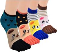 🏃 comfortable and breathable women's toe socks with reinforced heels and toes - ideal for running logo