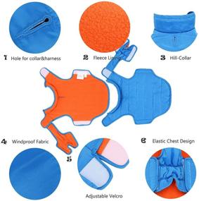 img 2 attached to 🐾 Mile High Life Reversible Dog Vest: Windproof & Waterproof Winter Coat for Small Dogs, Cats, and Pets - Adjustable Chest Size, Fleece Lining, Easy Step-in Closure