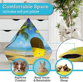 img 1 attached to Premium Troppipets Large Cat Hideaway Bed & Teepee for Cats and Bunnies - Sturdy Corrugated Cardboard, Washable Pillow, Ideal for Pets up to 25 lbs