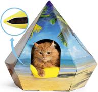 premium troppipets large cat hideaway bed & teepee for cats and bunnies - sturdy corrugated cardboard, washable pillow, ideal for pets up to 25 lbs logo