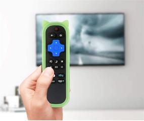 img 1 attached to 📺 LC-RCRUS-17 Compatible Remote Control for Sharp Roku TV LC50LB481U LC32LB481U LC43LB481U LC55LB481U - Green Case Included