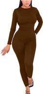 🔥 mizoci women's sexy bodycon long sleeve crewneck club outfits: one-piece jumpsuit romper for unforgettable nights logo