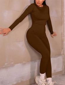 img 1 attached to 🔥 Mizoci Women's Sexy Bodycon Long Sleeve Crewneck Club Outfits: One-Piece Jumpsuit Romper for Unforgettable Nights