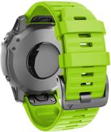 ancool совместим с ремешком fenix 6x 26 мм easy-fit soft silicone watch band замена для умных часов garmin tactix delta/d2 delta px/descent mk2/fenix 5x/fenix 5x plus/fenix 3hr (зеленый) логотип