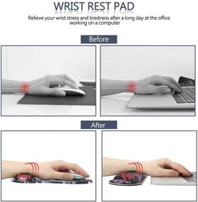 img 3 attached to 💻 HAOCOO Keyboard Wrist Rest and Ergonomic Mouse Pad Wrist Support Set - Non-Slip Backing, Memory Foam-Filled, Easy-Typing, Pain Relief for Gaming, Office, Computer, Laptop (Black Gray Mix)