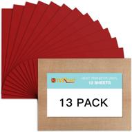 🔥 vibrant red htv heat transfer vinyl bundle: 13 pack 12&#34; x 10&#34; for t-shirt, cricut, silhouette, heat press logo