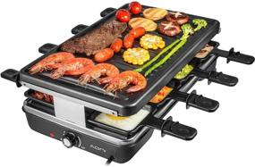 img 4 attached to 🔥 AONI Raclette Table Grill: Korean BBQ with Removable Non-Stick Surface, Temperature Control & Dishwasher Safe - 1200W