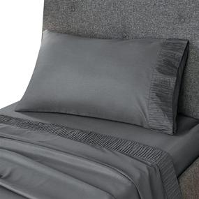 img 4 attached to 🛏️ Bedsure Twin Sheets Set Grey - Soft 1800 Bedding Twin Bed Sheets for Kids: Explore High-Quality Microfiber Sheets, Perfect for Boys and Girls!