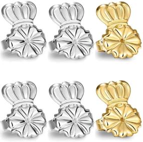 img 4 attached to 👂 Adjustable Hypoallergenic Earring Lifters – Set of 3 Pairs for Drooping Earrings + Bonus Earring Backs – Effortless Solution for Original Magic Earring Support