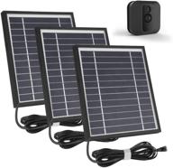 🔆 itodos 3 pack solar panel kit for blink xt xt2, 11.5ft outdoor power charging cable and adjustable mount, weatherproof, sustain continuous power for your blink camera - black logo