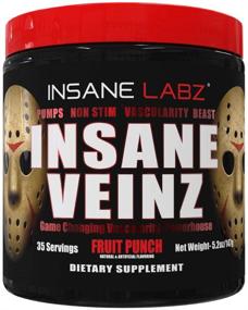 img 4 attached to 🔥 Insane Labz Insane Veinz Non Stimulant NO Enhancing Powder: Maximize Vascularity with Agmatine Sulfate and Betaine Anhydrous - Fruit Punch Flavor, 35 Servings