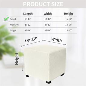 img 3 attached to 🦶 Protect and Refresh Your Foot Stool with DUJUIKE Ottoman Covers Slipcover - Size S, Ivory White