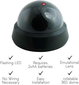 img 2 attached to Pack of 4 Outdoor Fake Security Cameras with Flashing LED Light - Wireless Surveillance System, Dummy Dome Realistic Look for Home or Business