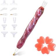 🎨 amber diamond painting art pen kit, handmade resin 5d, 18pc diamond painting drill pen tips, placers heads, 5pc wax clay glue for nail art, cross-stitch embroidery, mosaic making logo