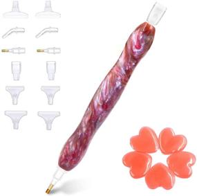 img 4 attached to 🎨 Amber Diamond Painting Art Pen Kit, Handmade Resin 5D, 18PC Diamond Painting Drill Pen Tips, Placers Heads, 5PC Wax Clay Glue for Nail Art, Cross-Stitch Embroidery, Mosaic Making