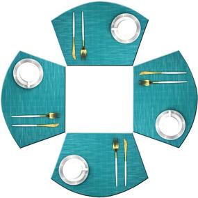 img 4 attached to Bright Dream Placemats Plastic in Vibrant Blue – Set of 4 for Stylish Table Settings