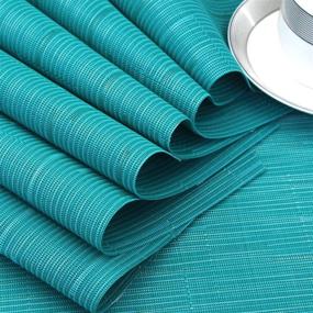 img 2 attached to Bright Dream Placemats Plastic in Vibrant Blue – Set of 4 for Stylish Table Settings