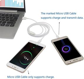 img 1 attached to 🔌 CERRXIAN кабель адаптер USB 2.0 тип A мужской - 2 Micro USB мужской с разветвителем Y для передачи данных и зарядки, 3 фута, белый