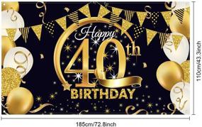 img 3 attached to 🎉 Premium 40th Birthday Party Decoration: Extra Large Fabric Black Gold Sign Poster for 40th Anniversary with Photo Booth Backdrop Banner - 72.8 x 43.3 Inch (Style B) - High-Quality Materials, Perfect for 40th Birthday Party Supplies