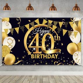 img 4 attached to 🎉 Premium 40th Birthday Party Decoration: Extra Large Fabric Black Gold Sign Poster for 40th Anniversary with Photo Booth Backdrop Banner - 72.8 x 43.3 Inch (Style B) - High-Quality Materials, Perfect for 40th Birthday Party Supplies