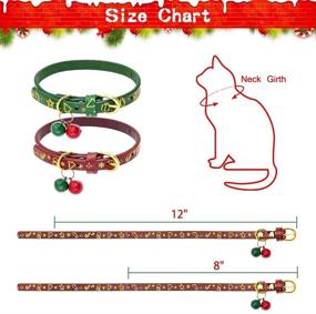 img 3 attached to PAWCHIE Breakaway Christmas Cat Collar: Soft Genuine Leather, Adjustable with Bells - Deck Your Fur Baby Festive, Ideal for Kitties & Puppies