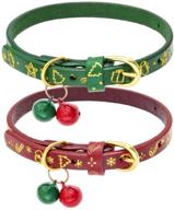 pawchie breakaway christmas cat collar: soft genuine leather, adjustable with bells - deck your fur baby festive, ideal for kitties & puppies logo