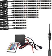 🚗 enhance your vehicle's aesthetics with kingshowstar 12 pcs rgb led underbody multi-color motorcycle strip lights kit for car atv utv logo