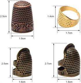 img 3 attached to 🔧 Adjustable Metal Finger Shield Ring: 4 Piece Sewing Thimble Hand-Working Thimble Finger Protector - Essential DIY Sewing Tools & Accessories for Needlework and Fingertip Protection