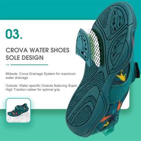 img 1 attached to 👟 Стильные и безопасные: CROVA маленькие босоножки с антискользящей подошвой для активных мальчиков.