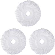 spin mop head replacement pack of 3 - 🧹 360° microfiber refills for easy cleaning, round shape standard size logo