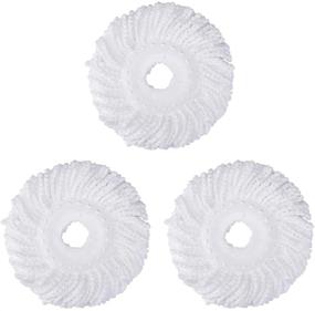 img 4 attached to Spin Mop Head Replacement Pack of 3 - 🧹 360° Microfiber Refills for Easy Cleaning, Round Shape Standard Size